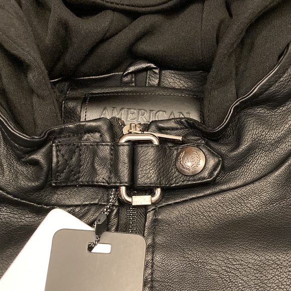 Brand New American Breed Full Zip Faux Leather Removable Hooded Jacket - Picture 4 of 13